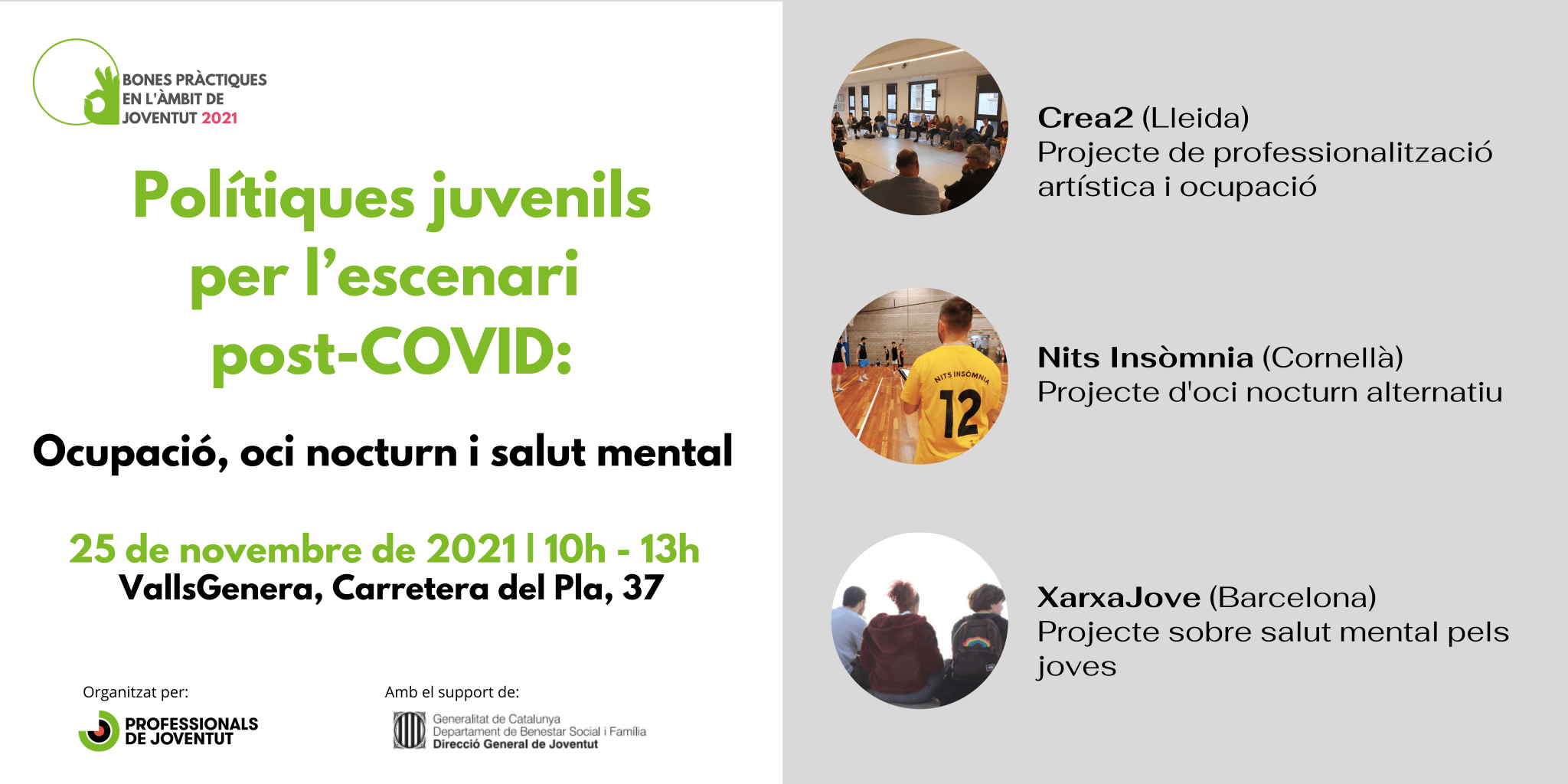 25/11 Jornada de Bones Pràctiques a Valls: Polítiques de Joventut per a l'escenari post-COVID